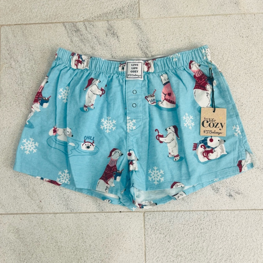 NWT XS P.J. Salvage Light Blue Polar Bear Print Boxers